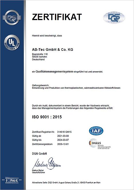 DQS-Zertifikat