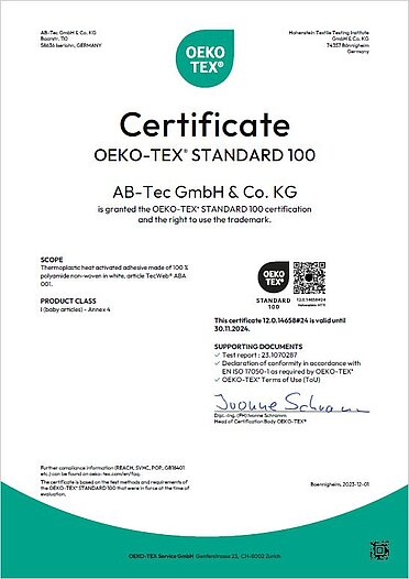 Oeko-Tex® | ABA 001